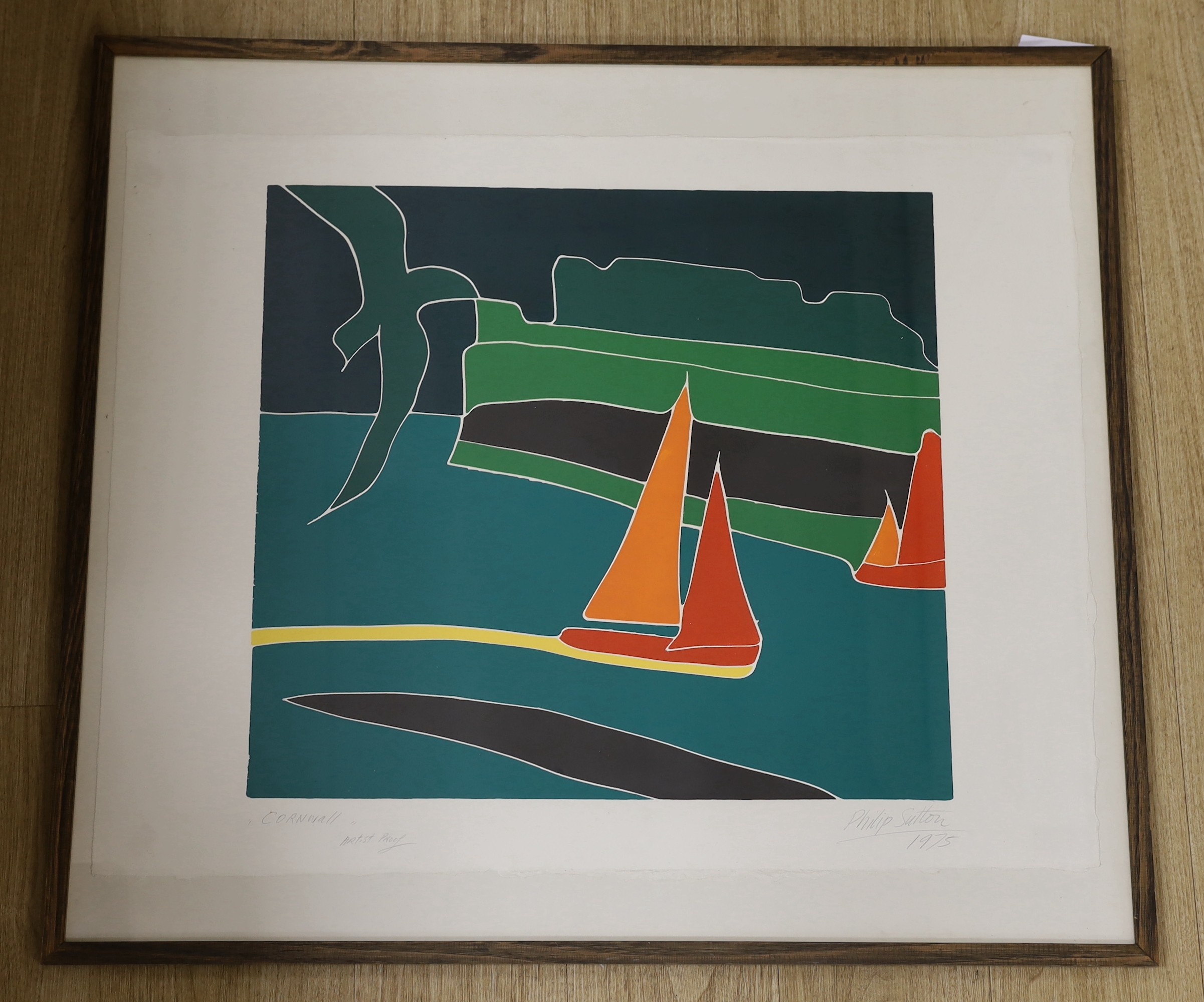 Philip Sutton RA (1928-), artist proof print, 'Cornwall', signed in pencil and dated 1975, 56 x 61cm, sheet overall 67 x 87cm